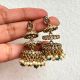 Handmade Brass Metal Jewellery Pearl Layer Jhumka Earrings
